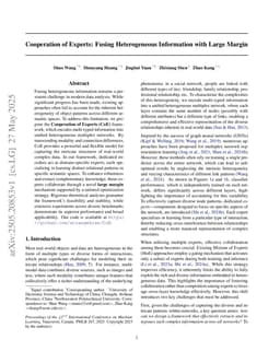 Cooperation of Experts: Fusing Heterogeneous Information with Large Margin