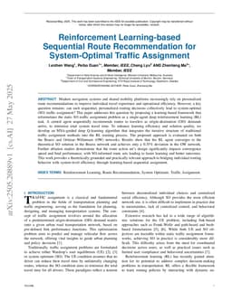 Reinforcement Learning-based Sequential Route Recommendation for System-Optimal Traffic Assignment
