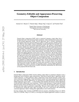 Geometry-Editable and Appearance-Preserving Object Compositon