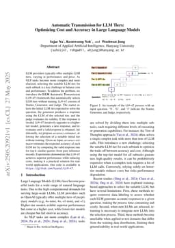 Automatic Transmission for LLM Tiers: Optimizing Cost and Accuracy in Large Language Models