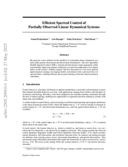 Efficient Spectral Control of Partially Observed Linear Dynamical Systems