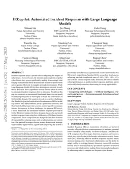 IRCopilot: Automated Incident Response with Large Language Models