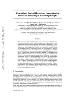 Controllable Logical Hypothesis Generation for Abductive Reasoning in Knowledge Graphs