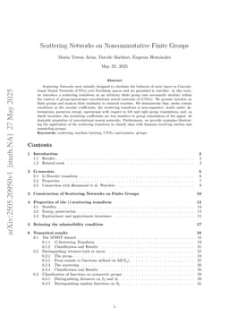 Scattering Networks on Noncommutative Finite Groups