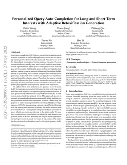 Personalized Query Auto-Completion for Long and Short-Term Interests with Adaptive Detoxification Generation