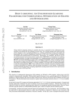 Deep k-grouping: An Unsupervised Learning Framework for Combinatorial Optimization on Graphs and Hypergraphs