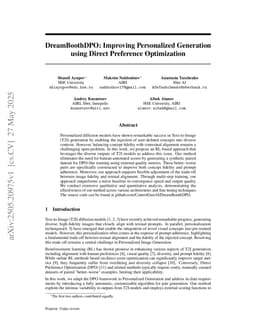 DreamBoothDPO: Improving Personalized Generation using Direct Preference Optimization