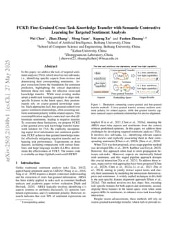 FCKT: Fine-Grained Cross-Task Knowledge Transfer with Semantic Contrastive Learning for Targeted Sentiment Analysis