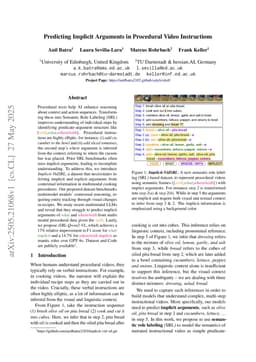 Predicting Implicit Arguments in Procedural Video Instructions