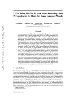 LLMs Think, But Not In Your Flow: Reasoning-Level Personalization for Black-Box Large Language Models