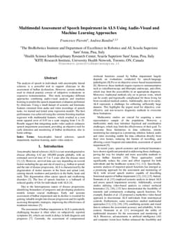 Multimodal Assessment of Speech Impairment in ALS Using Audio-Visual and Machine Learning Approaches