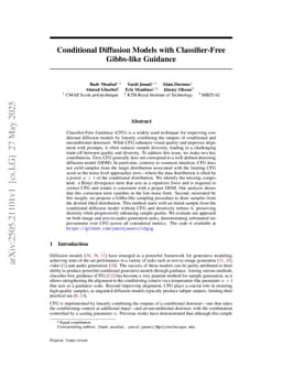 Conditional Diffusion Models with Classifier-Free Gibbs-like Guidance