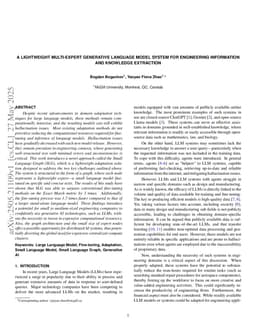A Lightweight Multi-Expert Generative Language Model System for Engineering Information and Knowledge Extraction