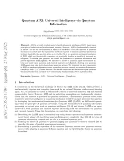 Quantum AIXI: Universal Intelligence via Quantum Information