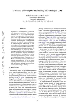 M-Wanda: Improving One-Shot Pruning for Multilingual LLMs