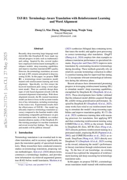 TAT-R1: Terminology-Aware Translation with Reinforcement Learning and Word Alignment