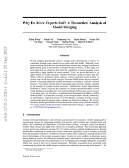 Why Do More Experts Fail? A Theoretical Analysis of Model Merging
