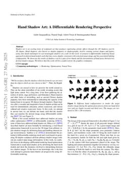 Hand Shadow Art: A Differentiable Rendering Perspective
