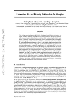 Learnable Kernel Density Estimation for Graphs