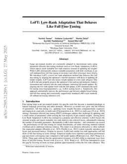LoFT: Low-Rank Adaptation That Behaves Like Full Fine-Tuning