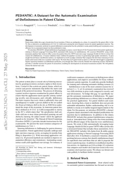 PEDANTIC: A Dataset for the Automatic Examination of Definiteness in Patent Claims
