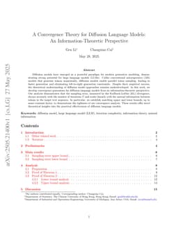 A Convergence Theory for Diffusion Language Models: An Information-Theoretic Perspective