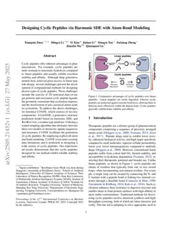 Designing Cyclic Peptides via Harmonic SDE with Atom-Bond Modeling