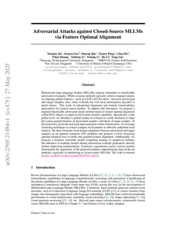 Adversarial Attacks against Closed-Source MLLMs via Feature Optimal Alignment