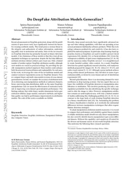 Do DeepFake Attribution Models Generalize?
