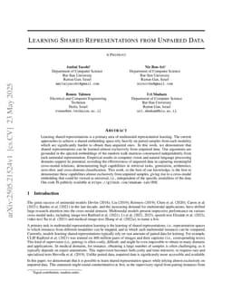Learning Shared Representations from Unpaired Data