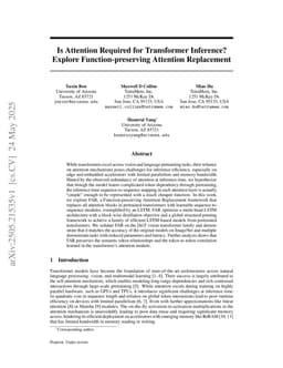 Is Attention Required for Transformer Inference? Explore Function-preserving Attention Replacement