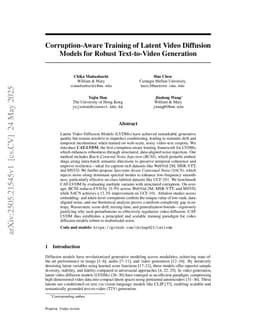 Corruption-Aware Training of Latent Video Diffusion Models for Robust Text-to-Video Generation