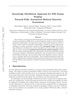 Knowledge Distillation Approach for SOS Fusion Staging: Towards Fully Automated Skeletal Maturity Assessment