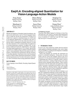 EaqVLA: Encoding-aligned Quantization for Vision-Language-Action Models