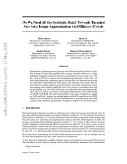 Do We Need All the Synthetic Data? Towards Targeted Synthetic Image Augmentation via Diffusion Models