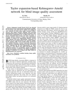 Taylor expansion-based Kolmogorov-Arnold network for blind image quality assessment
