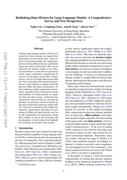 Rethinking Data Mixture for Large Language Models: A Comprehensive Survey and New Perspectives