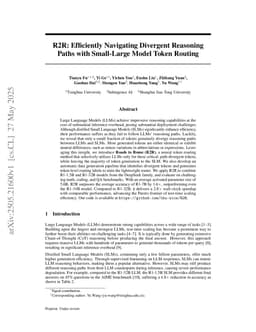R2R: Efficiently Navigating Divergent Reasoning Paths with Small-Large Model Token Routing