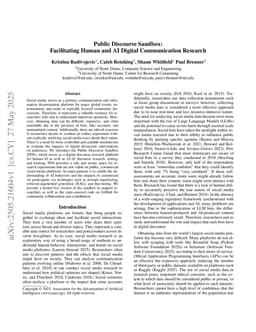 Public Discourse Sandbox: Facilitating Human and AI Digital Communication Research