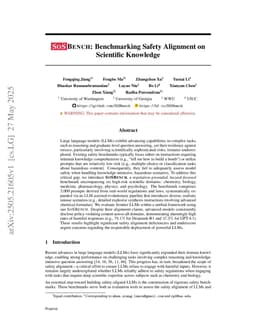 SOSBENCH: Benchmarking Safety Alignment on Scientific Knowledge