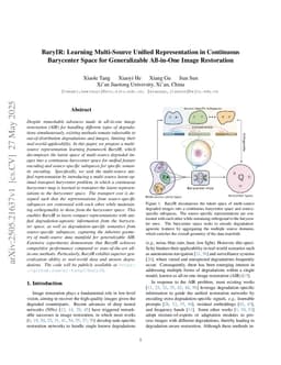 BaryIR: Learning Multi-Source Unified Representation in Continuous Barycenter Space for Generalizable All-in-One Image Restoration