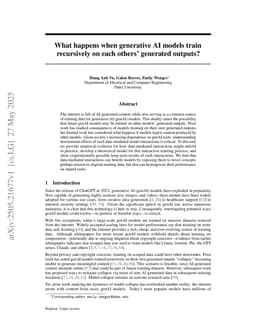 What happens when generative AI models train recursively on each others' generated outputs?