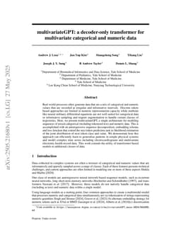 multivariateGPT: a decoder-only transformer for multivariate categorical and numeric data