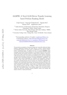 LLMPR: A Novel LLM-Driven Transfer Learning based Petition Ranking Model