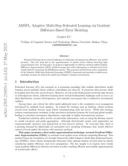 AMSFL: Adaptive Multi-Step Federated Learning via Gradient Difference-Based Error Modeling