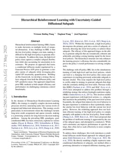 Hierarchical Reinforcement Learning with Uncertainty-Guided Diffusional Subgoals