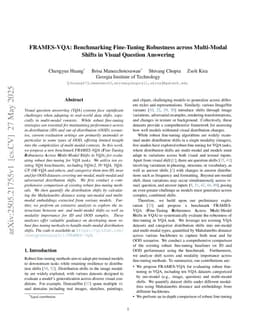 FRAMES-VQA: Benchmarking Fine-Tuning Robustness across Multi-Modal Shifts in Visual Question Answering