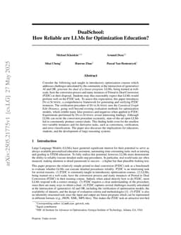 DualSchool: How Reliable are LLMs for Optimization Education?
