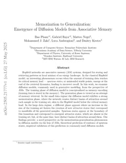 Memorization to Generalization: Emergence of Diffusion Models from Associative Memory