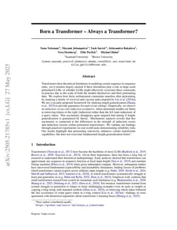 Born a Transformer -- Always a Transformer?
